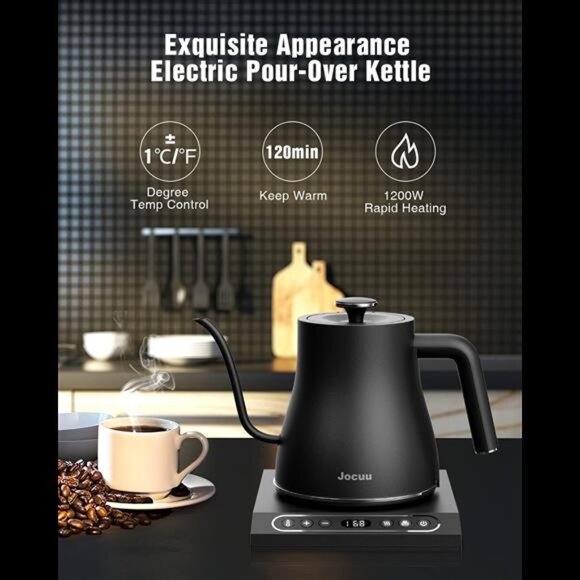 Gooseneck Electric Pour Over Kettle with Temperature Control, Tea & Pour Over - Picture 2 of 6